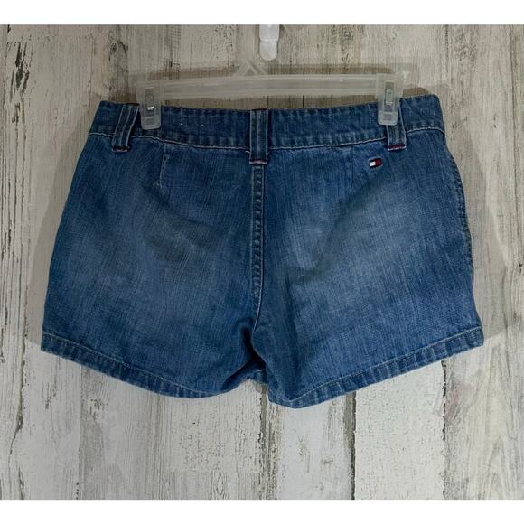 Tommy Hilfiger Jean Shorts Size 4 (30x4) Low Rise Mini Patch Pockets Vintage Y2K - Picture 2 of 10